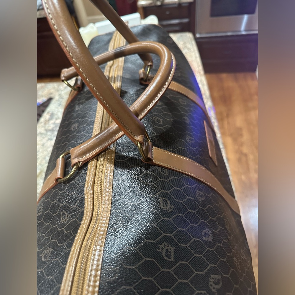 Christian Dior Extra Large Honeycomb Vintage Duffle Bag w/ Rare Lock & Key!! - Picture 7 of 13